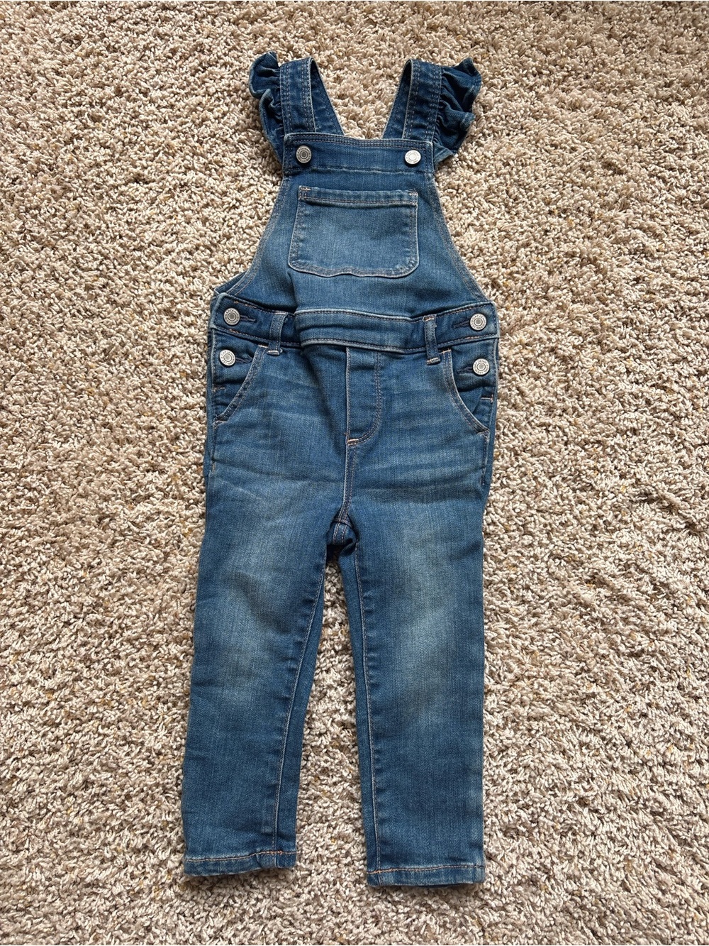 Baby GAP Denim Overalls Ruffle Straps 2T